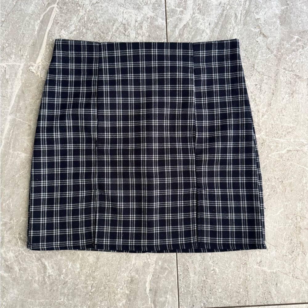 Plaid Navy and White Women's Mini Skirt